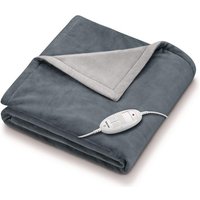 Beurer 42106 HD 75 Coperta Elettrica 100W 6 Livelli di Temperatura Spegnimento Automatico Lavabile Tessuto Felpato colore Grigio Scuro