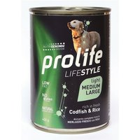 Prolife Light Merluzzo e riso 400g umido cane